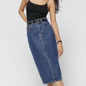 Reformation Jayde High Rise Denim Midi Skirt